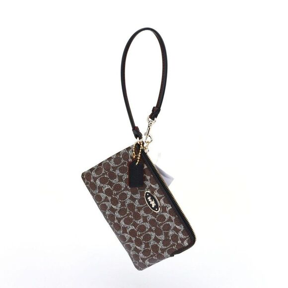 NWT Coach Signature Corner Zip Wristlet Wallet Saddle - Picture 3 of 8